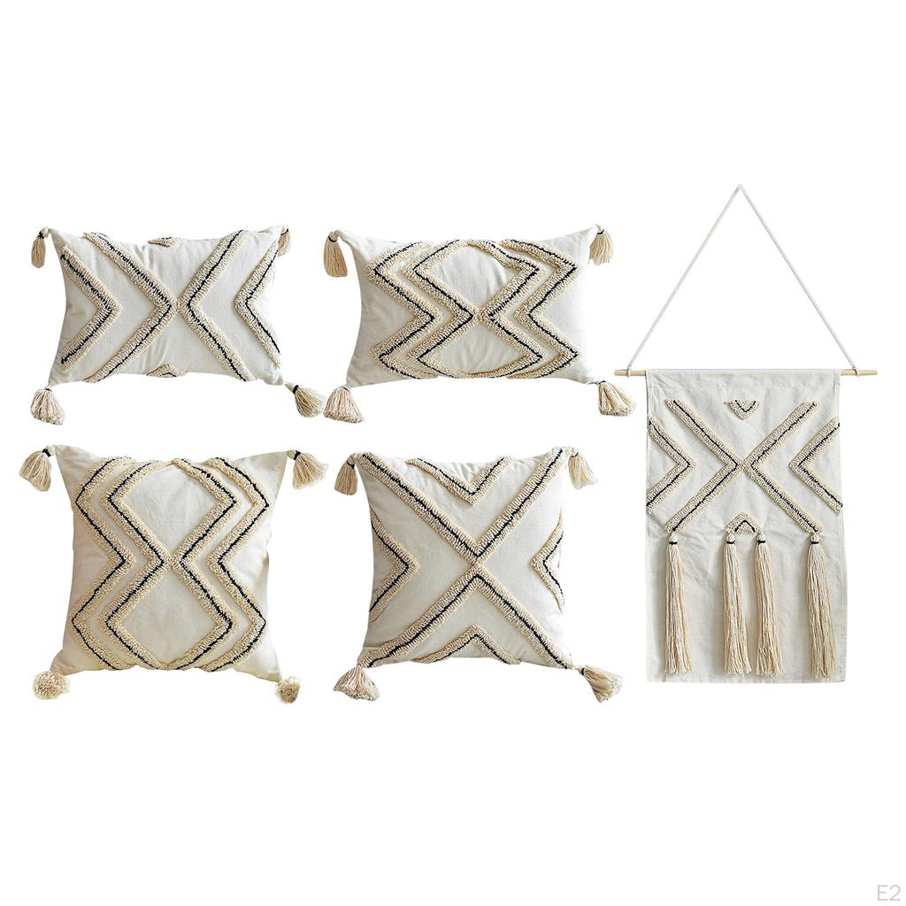 Embroidery Woven Tufted Cushion Quilted Pillow Case Cover for Sofa Bed Decor