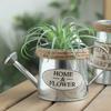 Office Decor Home Iron Sheet Embossed Wrought Flower Bucket Watering Can Vases