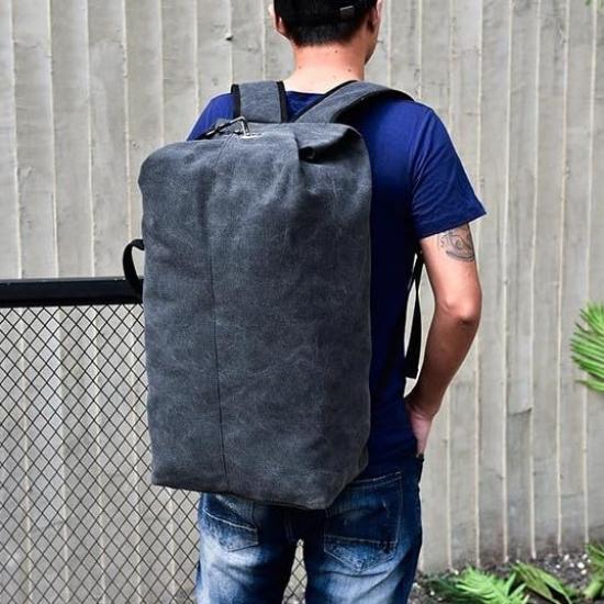 [Nexxxly] Nexley Large Opening Backpack, Simple Military Style, Outdoor, High Capacity, Travel, Hiking, Fits Full Face Helmet (Black)