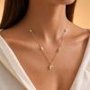European & American Natural Stone Freshwater Pearl Clavicle Chain - Elegant Titanium Steel Fashion Design