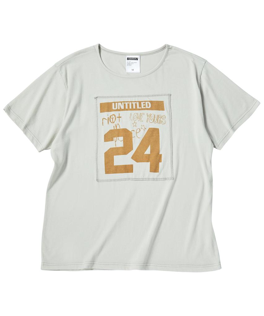 Eontaiteulseoul Untitle Number Patch Crop Short Sleeve Oatmeal