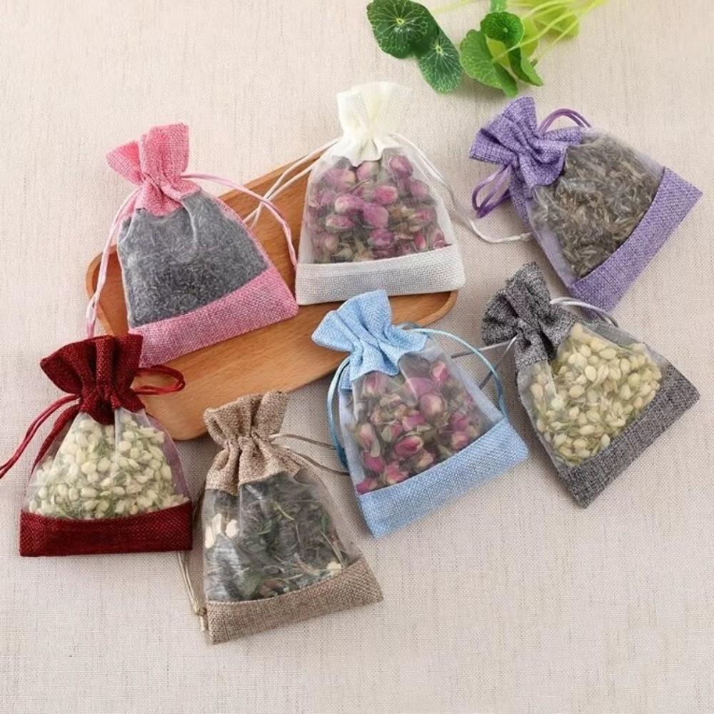 1/10PCS Cotton Linen Gift Drawstring Bags Washable Burlap Gift Bags For Jewelry Storage