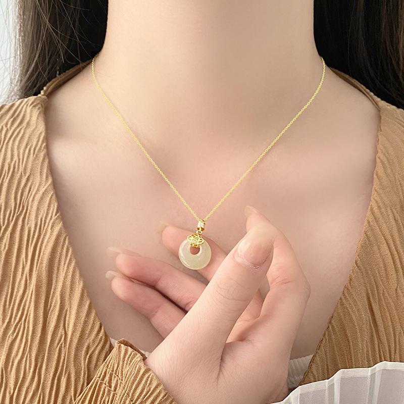 Colier nou cu fermoar de siguranță în stil chinezesc pentru femei, lux ușor, nivel înalt, stil național, cadou cu lanț de claviculă China-Chic