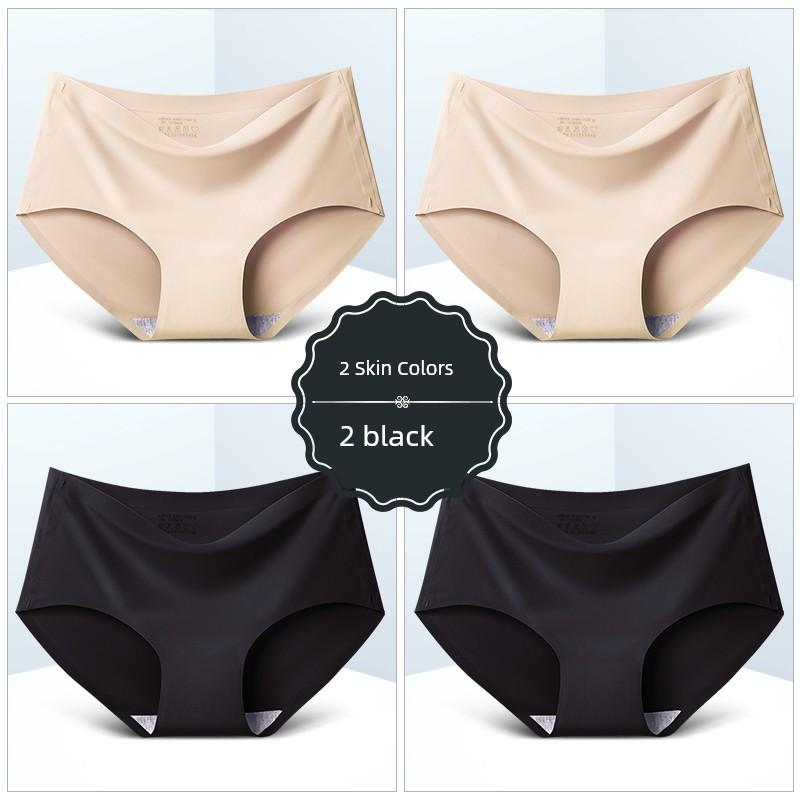 8er-Pack Nahtlose Damen Mid-Waist Einfarbige Dünne Sommer Eis Seide Slips Einteilige Sport-Slips