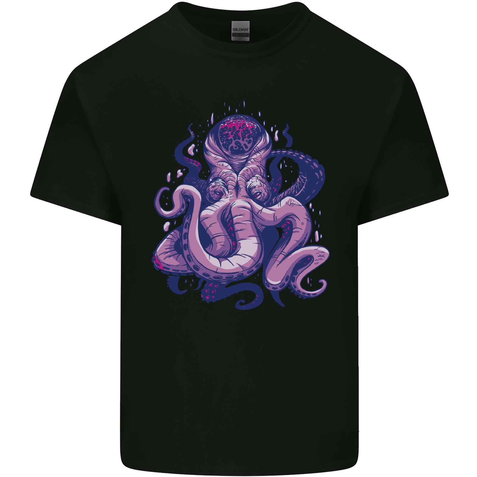 Purple Cthulhu Kraken Octopus Mens Light Cotton T-Shirt Mens Womens Tees Top M