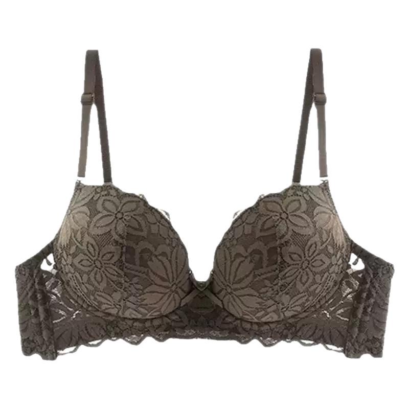 French Lace Push-Up Bra - Wireless, Sexy, Side Support, Anti-Spillage