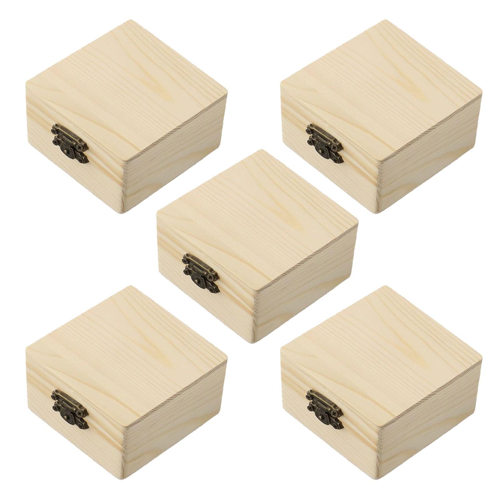 Functional Flip Top Wooden Boxes 5PCS Great for Storing Small Treasures