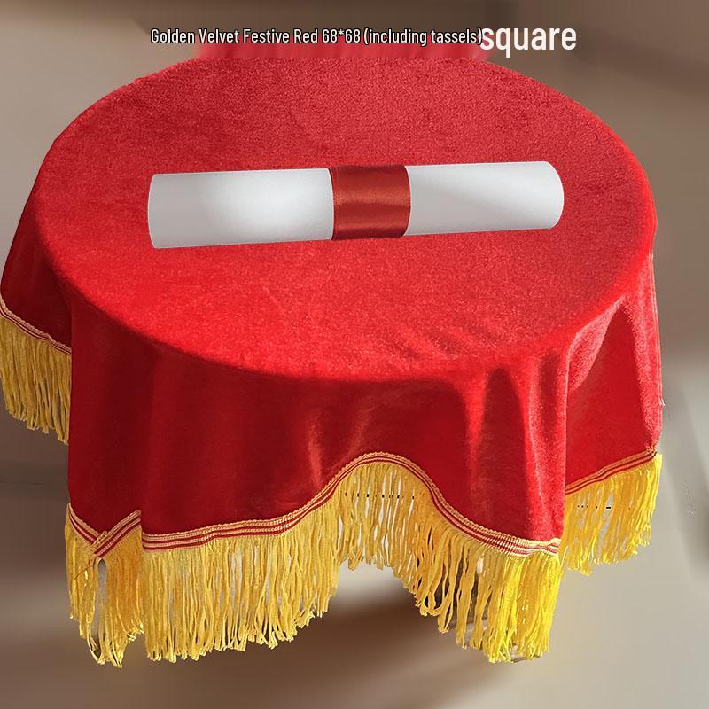 Roter Samt Satin Quaste Jubiläumszeremonie Tablett Tuch