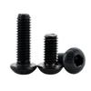 ISO7380 Allen Hexagon Hex Socket Button Round Head Screw Nut Kit M2 M3 M4 M5 M6 Black Grade 10.9 Carbon Steel Bolt Nut Set