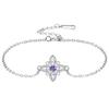 Thai Silver Witch Knot Bracelet with Purple Cubic Zirconia Protection Amulet Wicca Witchcraft Bangle for Women Wiccan Jewelry