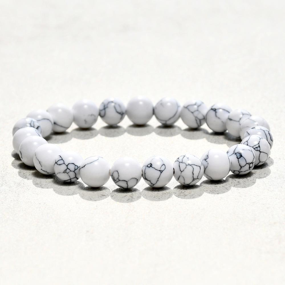 Unisex Handmade Natural Stone Beaded Bracelet - Stackable Rose Quartz & Tourmaline Elastic Jewelry 4mm
