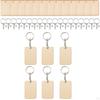 Blank Wood Key Chain Set Keychain DIY Unfinished for Jewelry Making Keyring Gift