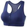 Hul Mesh Front Glidelås Sportsundertøy Kvinner Støtsikker Tanktopp Løping Yoga Fitness BH Skjønnhetsrygg Samlende Stor Størrelse