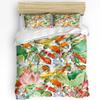 Japanese Style Carp Cherry Blossom Bedding Set 3pcs Duvet Cover Pillowcase Kids Adult Quilt Cover Double Bed Set Home Textile