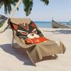 Cartoon cat fish with geometric patterns polyester microfiber beach towel highly absorbent, suitable swimming and beach outings