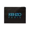 Kenzo Classic Tiger Head Embroidery Color Block Zip Closure Leather Clutch Men clutch Black F965PM322L49-99B
