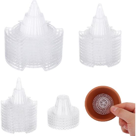 40 Pieces Upgraded Cone Flower Pot Hole Mesh Pad DIY Planter Bottom Grid Mat Mesh Hole Screens for Keeping Soil from Flowing- Breathable