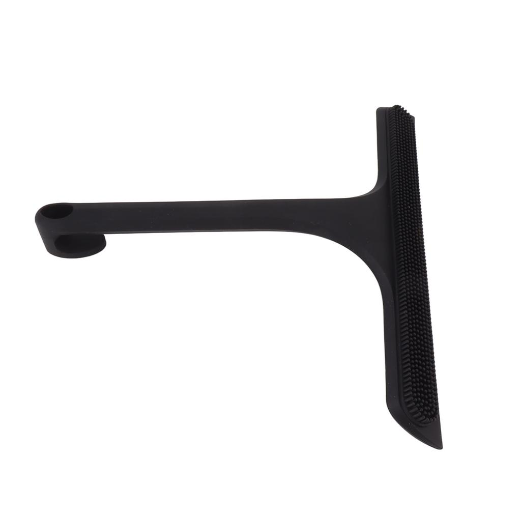 Glass Wiper with Non Slip Handle Silicone Window Cleaner Squeegee for Bathroom Windows Kitchen Mirror Black