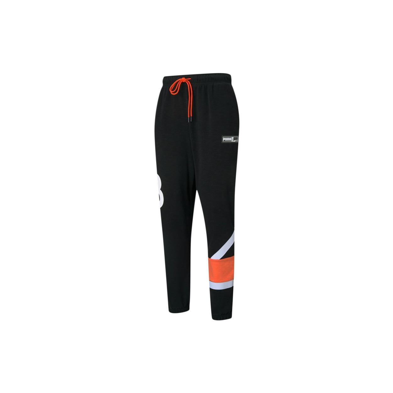 PUMA Franchise Knit Pants Black White Orange Men s 530514-01 M