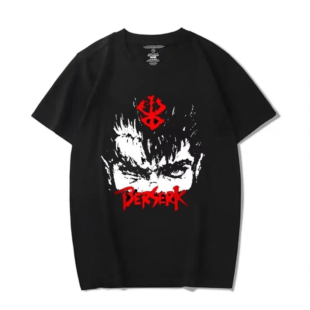 Berserk T Shirts Guts Funny T Shirt Cool Manga Graphic T-Shirt Japanese Anime WoCotton Harajuku Manga Hip Hop Tops Tees