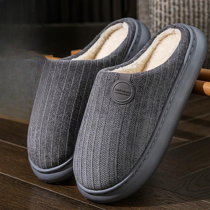Nuovo Stile di Pantofole: Scarpe da interno in cotone, spesse, antiscivolo, in pile, calde e imbottite