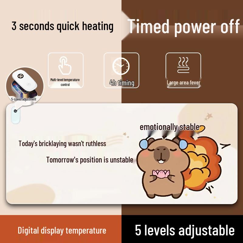 Extra Large Cartoon Heated Mouse Pad & Desk Mat for Winter