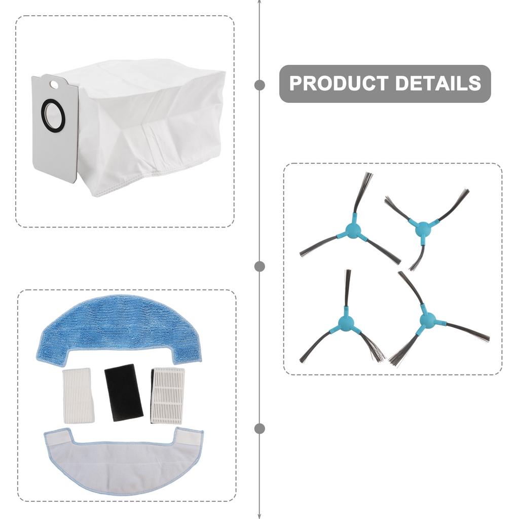 Perfektes Passform Hauptbürste Filter Mopptuch Staubbeutel Set für Conga 2499 Ultra