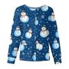Women Long Sleeve Pattern Tops Pocket Working Stand-up Collar Single-breasted Protective Overalls Jacket Top Christmas