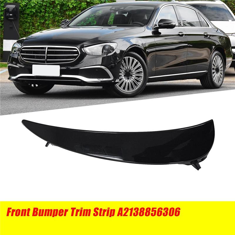 Right Front Bumper Trim Strip Accessories A2138856406 For E-Class W213 C238 2015- Car Accessorie Bright Black