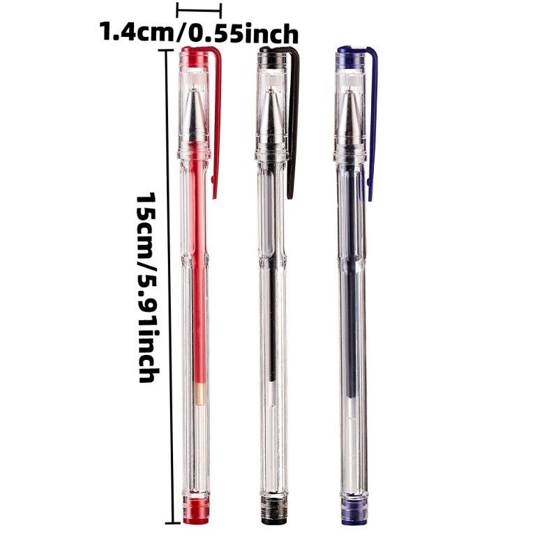 21Pcs Back To School Season Stationery, Transparent Barrel Writing Pens with Blue Clip, Smooth Handwriting Instrument Set, Premium Student Stationery