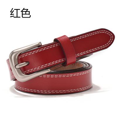 Women'S Belt Pin Buckle Leather Pure Cowhide Women'S Leather Belt Decorative Belt