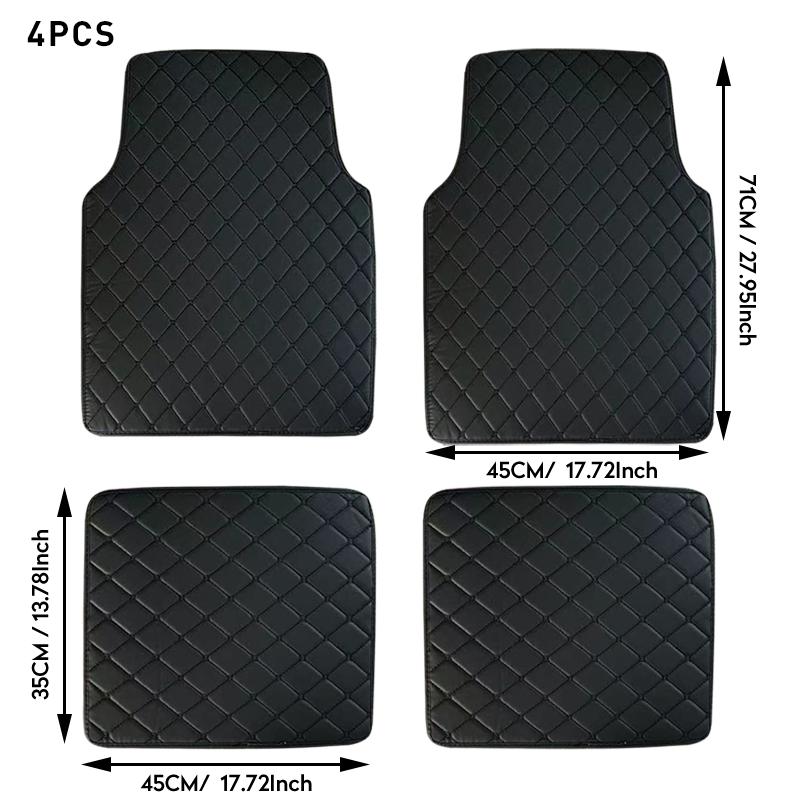 5PCS Universal PU Leather Car Floor Mats Front Rear Full Set Car Carpet Waterproof Auto Foot Pad Car Accessories Interior