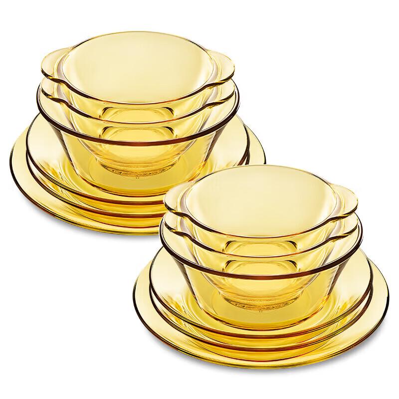 Corning Pyrex 12-Piece Heat-Resistant Glass Dinnerware Set
