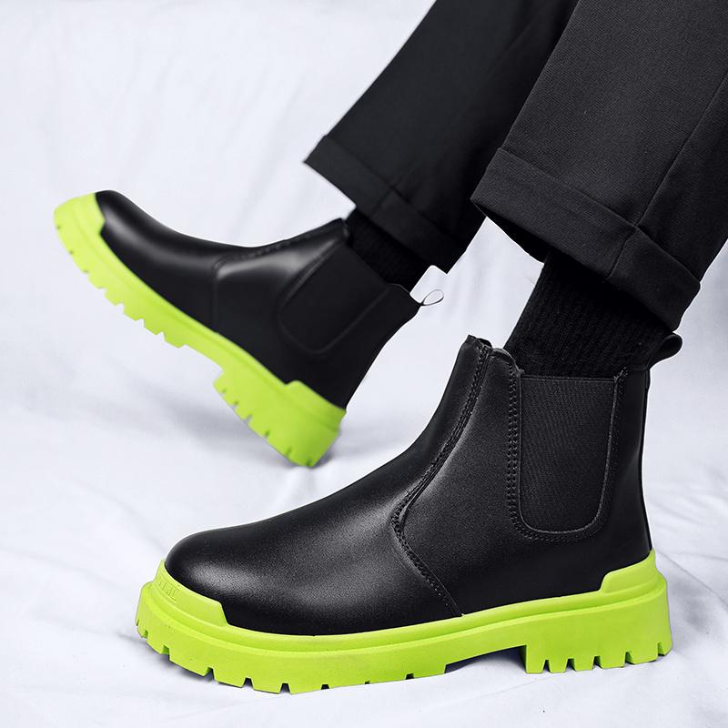 Fashion Cheap Autumn Winter Chelsea Boots Men Tooling Shoes Slip On High Top Leather Boots Man Comfortable Casual Men's Ankle Boots 2024