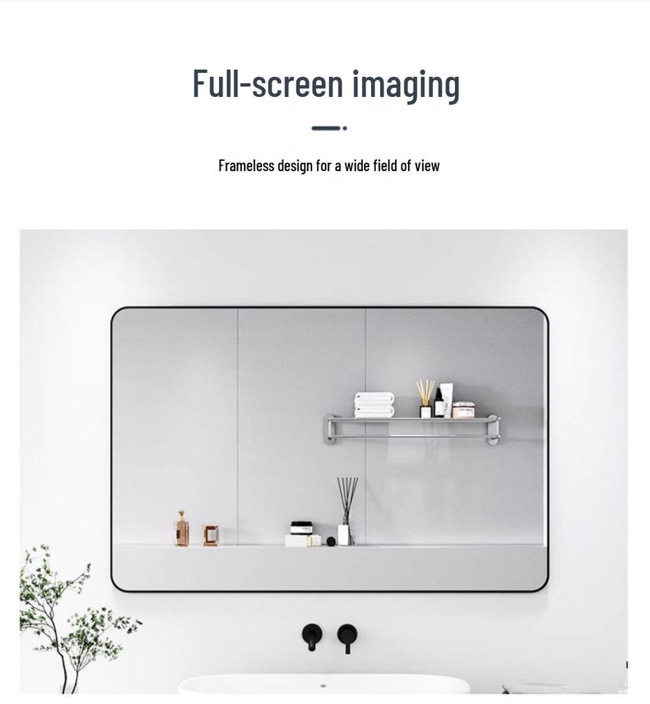 Self-Adhesive Wall-Mounted Bathroom Mirror for Makeup