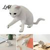 Cute Animal Book Holder Decorative Cat Bookend for Shelves Resin Ornament Niche Home Accessories Matte White Sturdy Bookcase Organizer Office