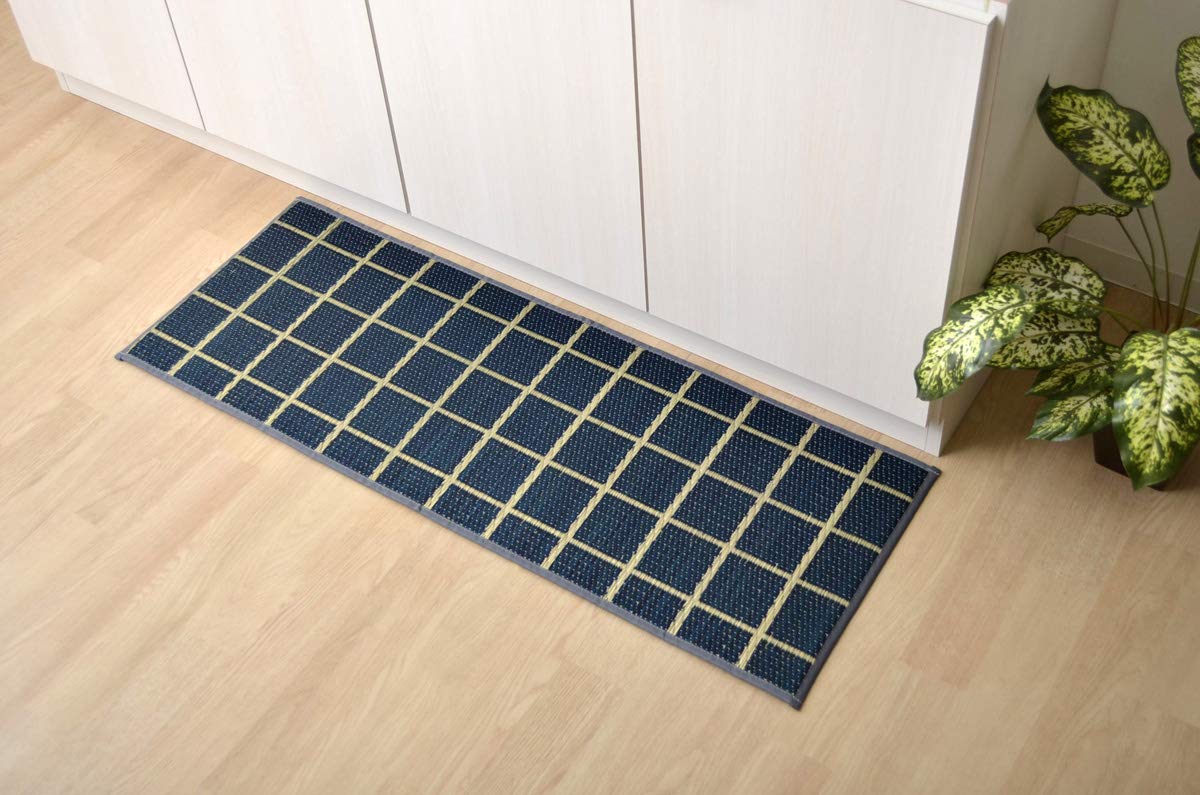

Ikehiko Igusa Татами Коврик Igusa для кухни Коврик в клетку 43 x 120 см Синий Изготовлен из отечественного тростника Простой дизайн Прибл.. Нескользящий #8239800