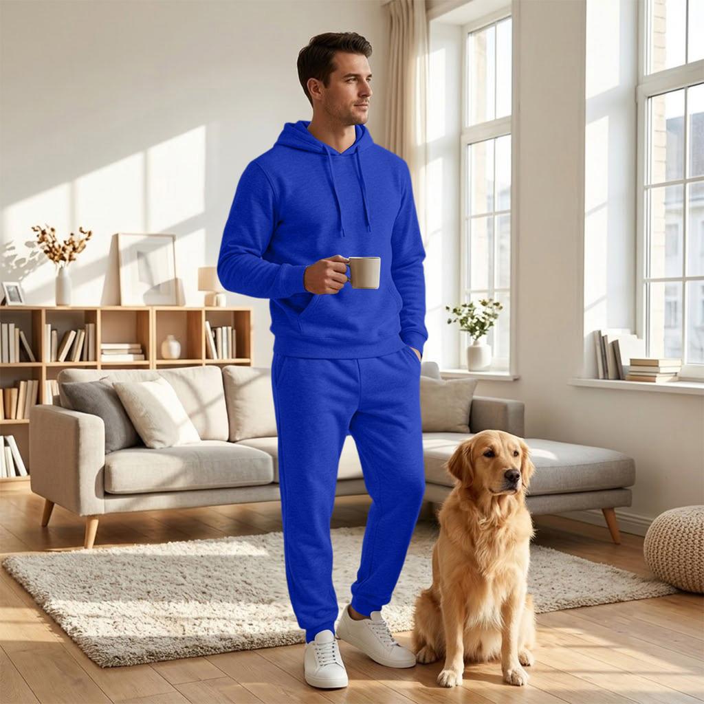 Men's Casual Pullover Hoodie Sweatshirt Set - Loose Track Suit