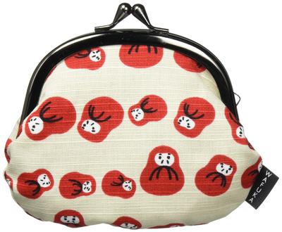 Wabunka Furoshiki Japanese Accessories Clasp Pouch (3.3 Inches, Koro-Daruma)