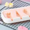 Ice Cream Mold with Anti-Spill Dust-Proof Cover Food-Grade Silicone 4 Compartments Reusable Popsicle Maker for Kids Jelly Mousse Homemade Treats