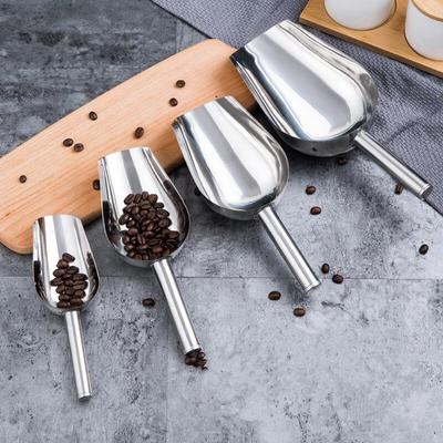 4-Size Aluminum Alloy Ice Shovel Scoop Multifunctional Grain Coffee Beans Bar Cube Scraper Measuring Spoon Kitchen Accessories