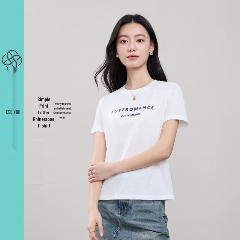 Ese-Y Women s Letter Print Short Sleeve T-shirt S
