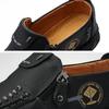 Men's Leather Boots Zipper Low Top Casual Shoes Outdoor Driving Handmade Shoes 39-48