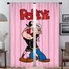 Popeye the Sailor Elegant Room Curtains for Living Room Home Interior Curtains 2 Pieces Tulle for Bedroom Halloween Decoration