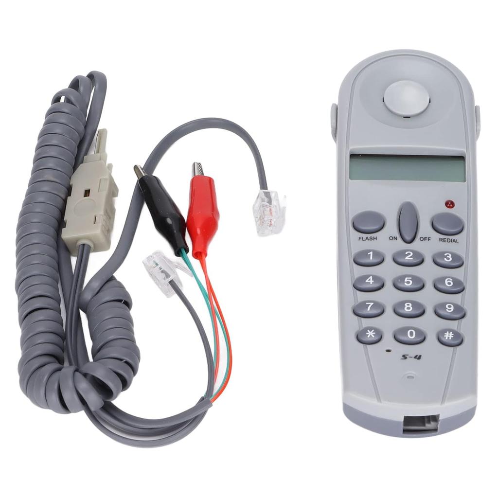Telefon Hattı Test Cihazı,Telefon Ahize Test Cihazı Aleti Kablo Seti Konnektörler ve Ekleme Yeri ile Ev Ofis için,Arama, Arayan Kimliği, Hat