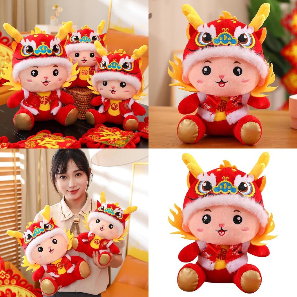 2024 Jahr des Drachen Glücksbringer Plüschtier Großhandel Mit Logo Für Neujahrsgeschenke
