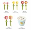 Ceramic Petal Measuring Spoon Set with Base - Floral Design for Kitchen Use