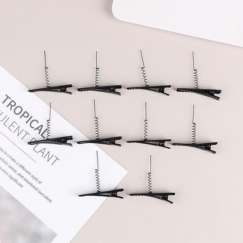 10Pcs Black Metal Pinch Alligator Hair Clips 40Mm With Wire Coil Spring Craft Hairpin For  Party Favor Children Toy