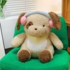 New cute doll with earphone hug dog doll children plush toy earphone dog girl gift rag doll