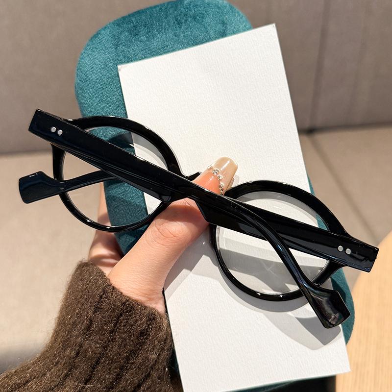 New Round Frame Presbyopia Glasses Men's and Women's Fashionable Anti Blue Light Thick and Heavy Sense Diopter To +4.0